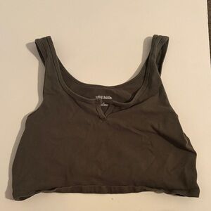 Wild Fable Dark Brown Crop Top